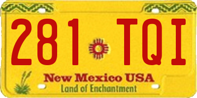 NM license plate 281TQI