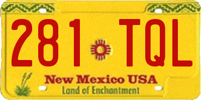 NM license plate 281TQL