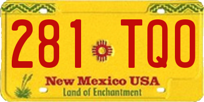 NM license plate 281TQO