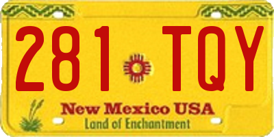 NM license plate 281TQY