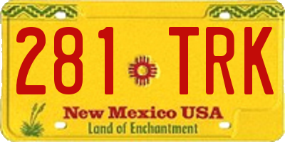 NM license plate 281TRK