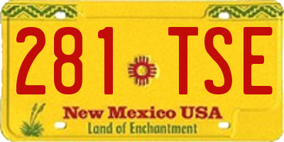 NM license plate 281TSE