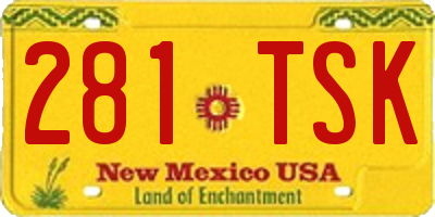 NM license plate 281TSK