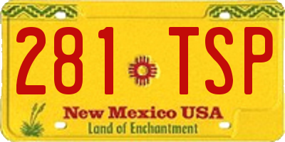 NM license plate 281TSP