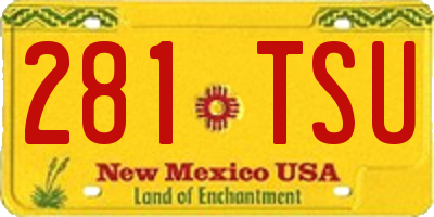 NM license plate 281TSU