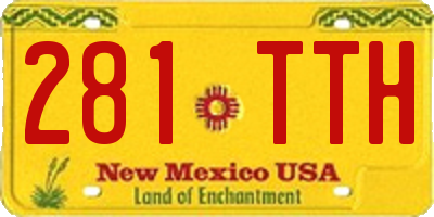 NM license plate 281TTH