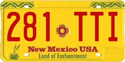 NM license plate 281TTI