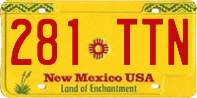 NM license plate 281TTN