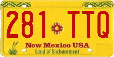 NM license plate 281TTQ