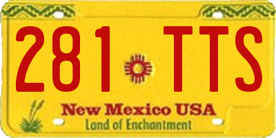 NM license plate 281TTS