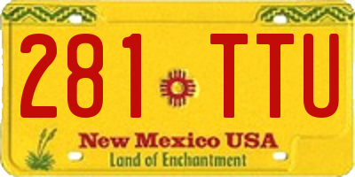 NM license plate 281TTU
