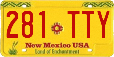 NM license plate 281TTY