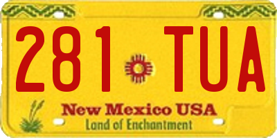 NM license plate 281TUA