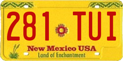 NM license plate 281TUI