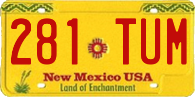 NM license plate 281TUM