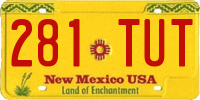 NM license plate 281TUT