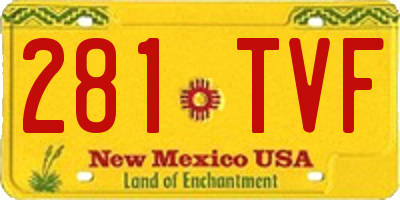 NM license plate 281TVF