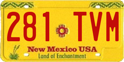 NM license plate 281TVM