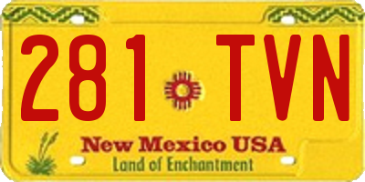 NM license plate 281TVN