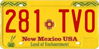 NM license plate 281TVO