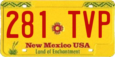 NM license plate 281TVP