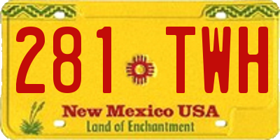NM license plate 281TWH