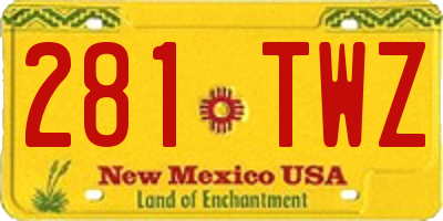 NM license plate 281TWZ