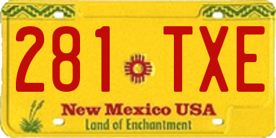 NM license plate 281TXE
