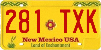 NM license plate 281TXK