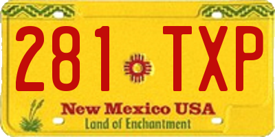 NM license plate 281TXP