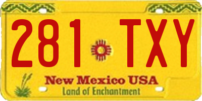 NM license plate 281TXY