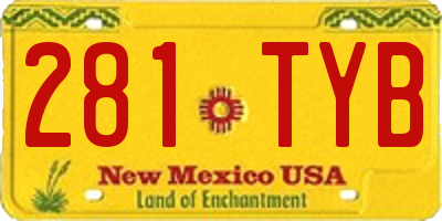 NM license plate 281TYB