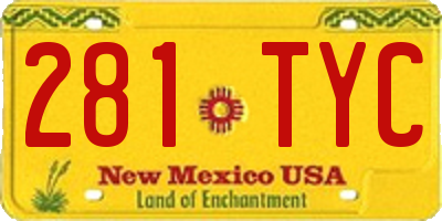 NM license plate 281TYC