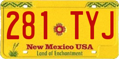 NM license plate 281TYJ