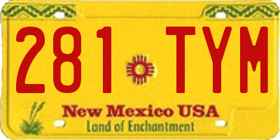 NM license plate 281TYM