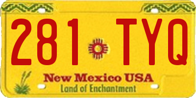 NM license plate 281TYQ