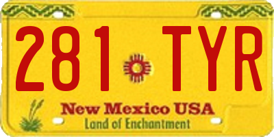 NM license plate 281TYR