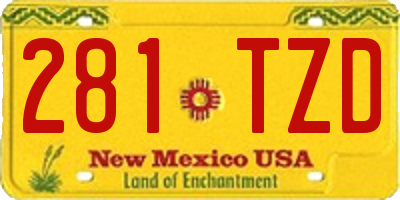 NM license plate 281TZD