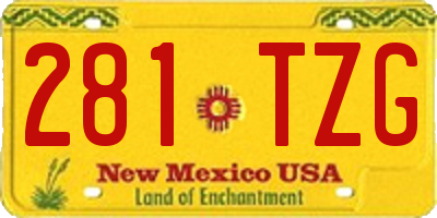 NM license plate 281TZG