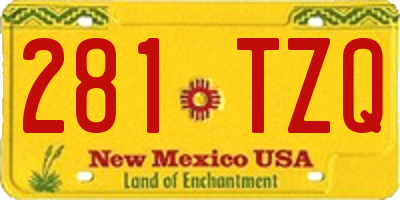 NM license plate 281TZQ