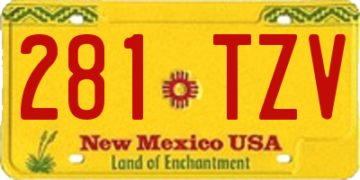NM license plate 281TZV