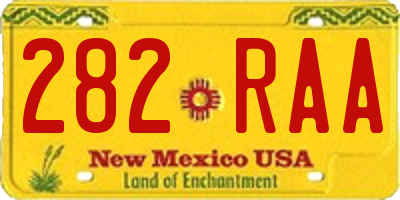 NM license plate 282RAA