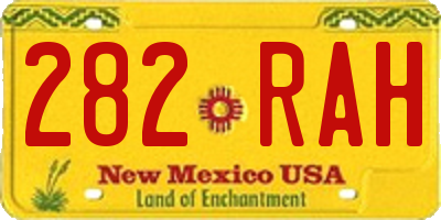 NM license plate 282RAH