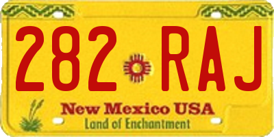 NM license plate 282RAJ