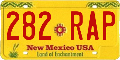 NM license plate 282RAP