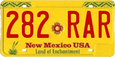 NM license plate 282RAR