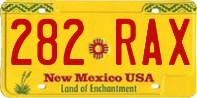 NM license plate 282RAX