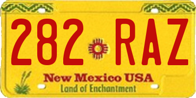 NM license plate 282RAZ