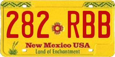 NM license plate 282RBB