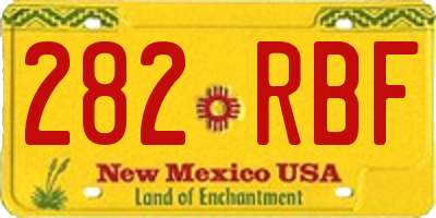 NM license plate 282RBF